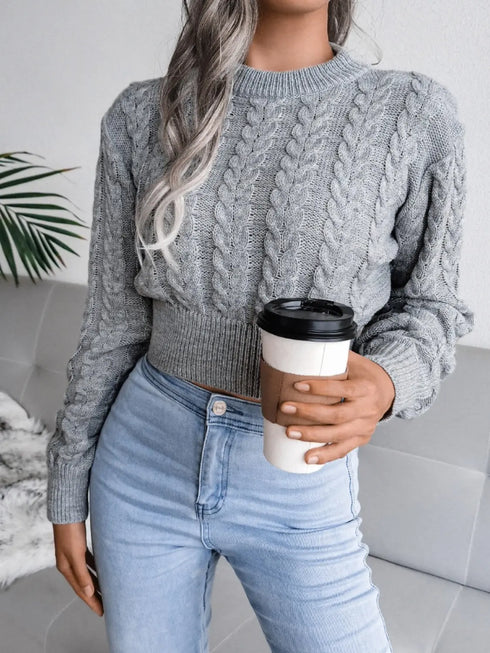 'Suri' Cable-Knit Sweater - Celes Fashion